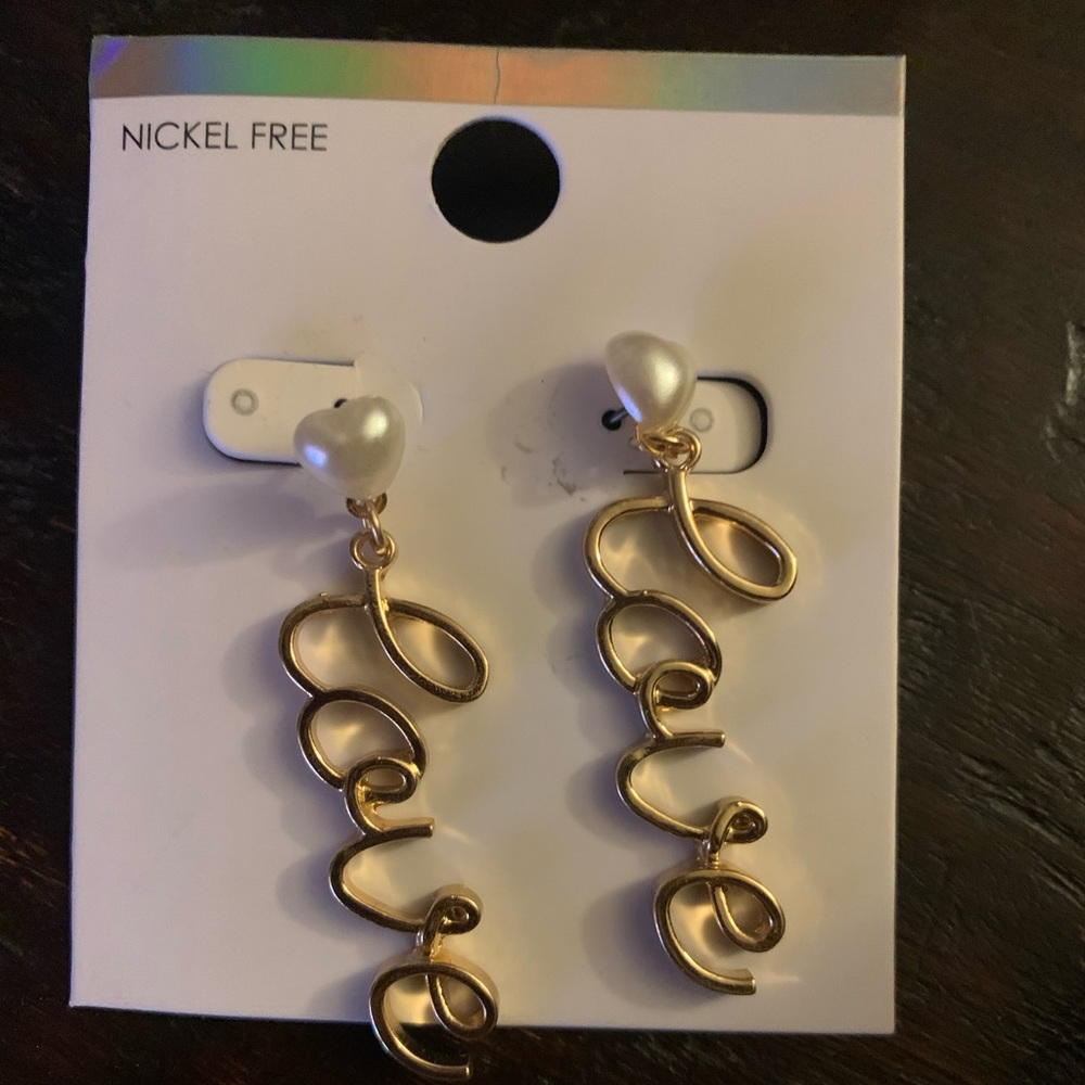 gold love earrings